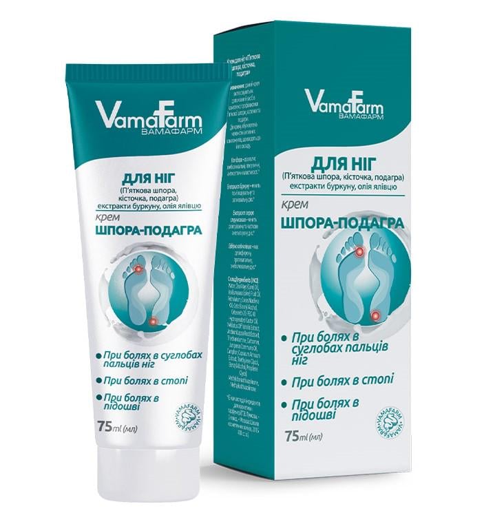 Крем-бальзам для ног шпора-подагра VamaFarm 75 мл