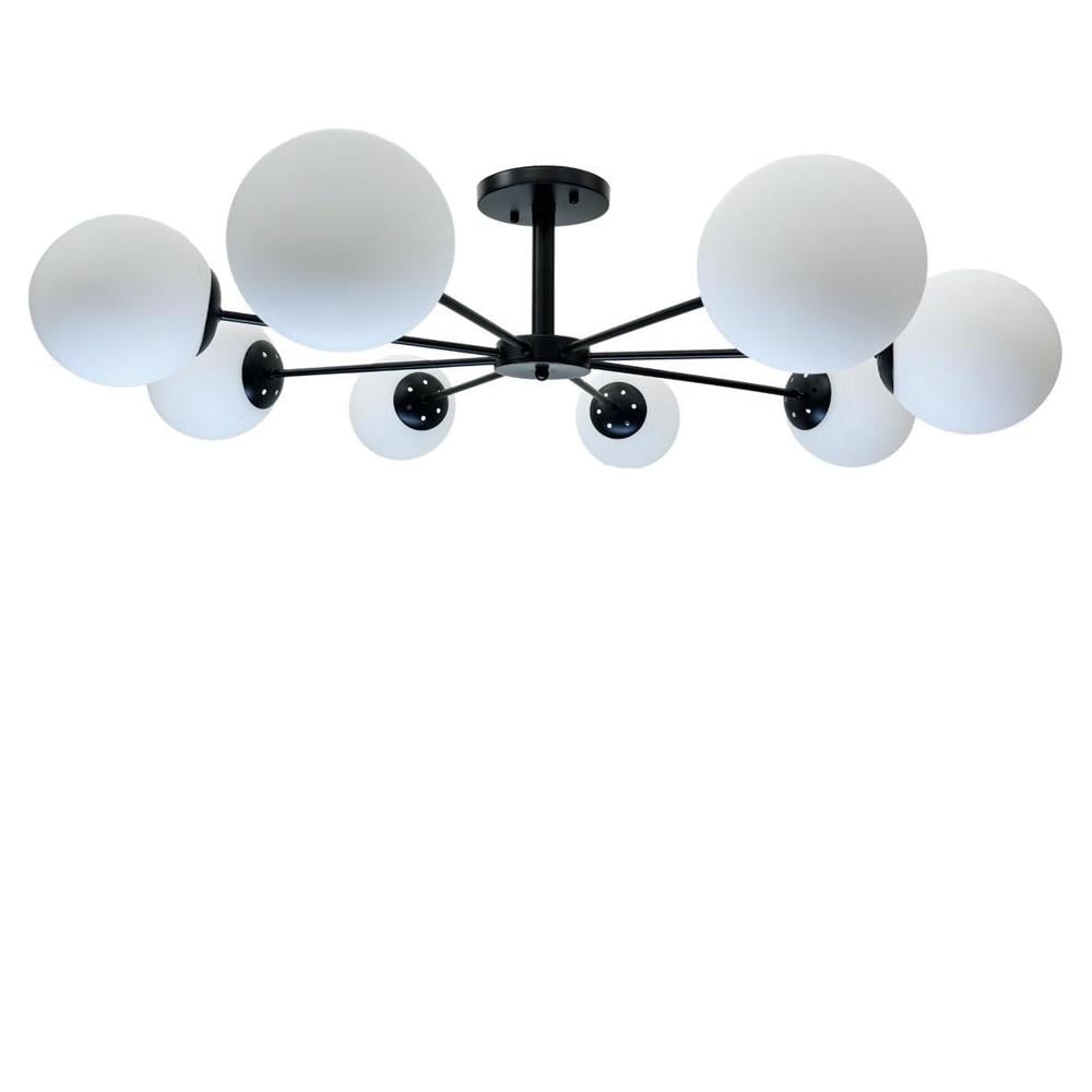 Люстра молекула потолочная Light House SH-20387/8 BK 960х960х260 E27 белые плафоны Черный