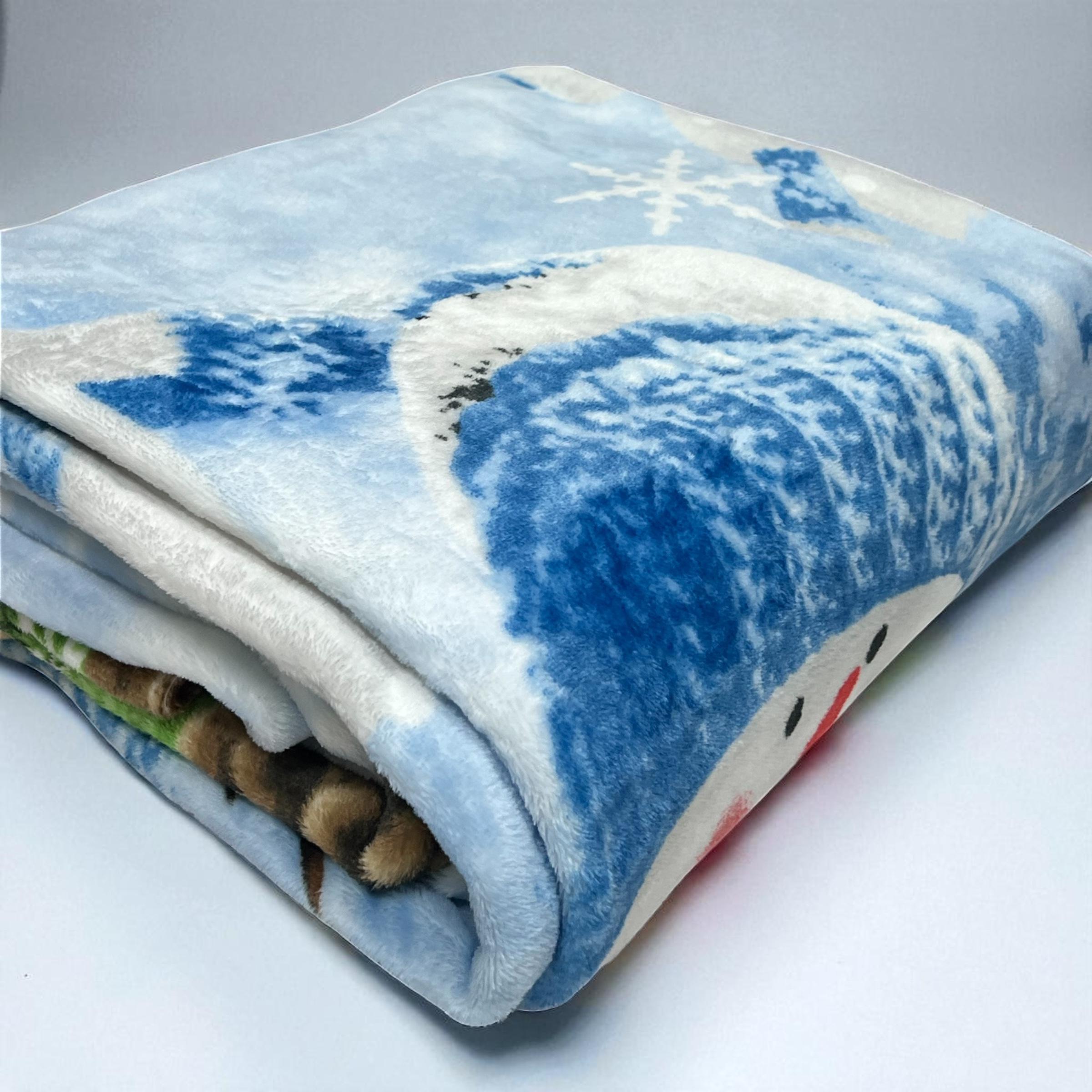 Плед з ведмедиками теплий новорічний 200х215 см Блакитний (2342396233) - фото 4