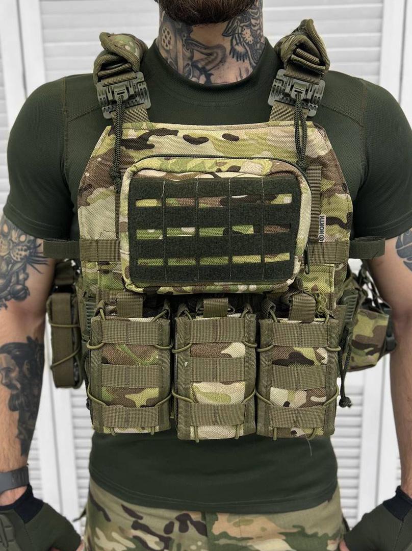 Плитоноска North з двома точками швидкого скидання з підсумками Мультикам (15009)