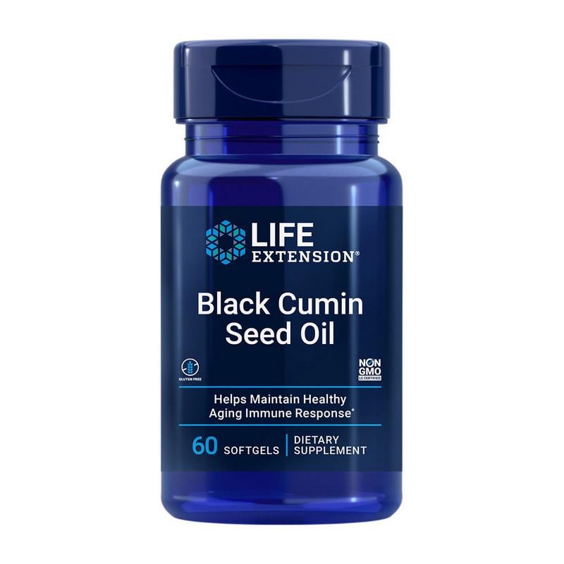 Олія чорного кмину органічна Life Extension Black Cumin Seed Oil 500 мг 60 м'яких капс.