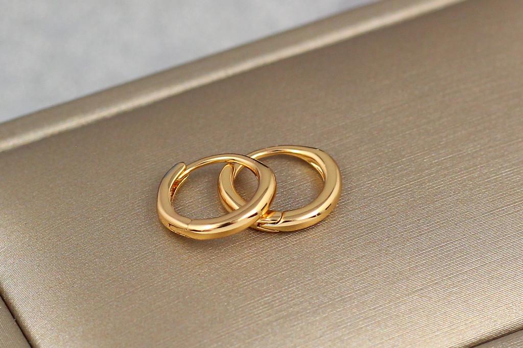 Серьги Xuping Jewelry колечки 1 см 1 мм Золотистый