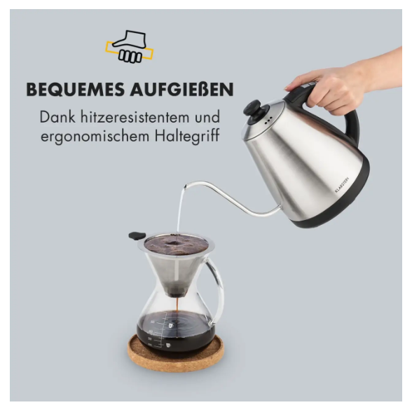 Електрочайник KLARSTEIN Garcon з регулюванням температури 2000 Вт 1 л (10032533) - фото 4