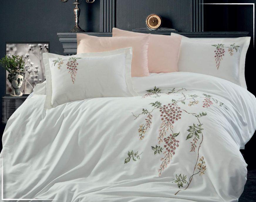 Постельное белье Dantela Salkim Сатин с вышивкой Евро