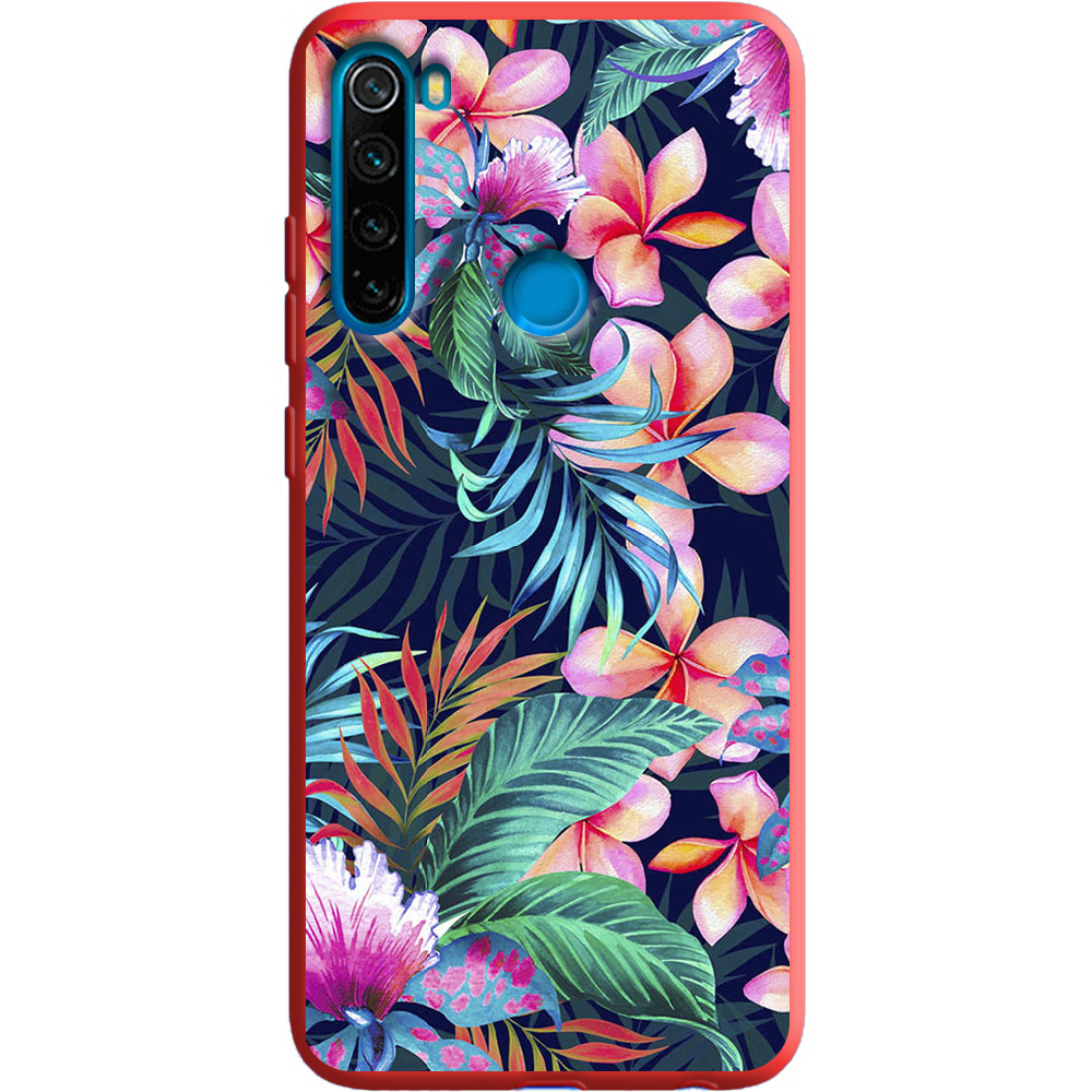 Чехол Boxface Xiaomi Redmi Note 8 flowers in the tropics Красный силикон (38214-up1971-38683)