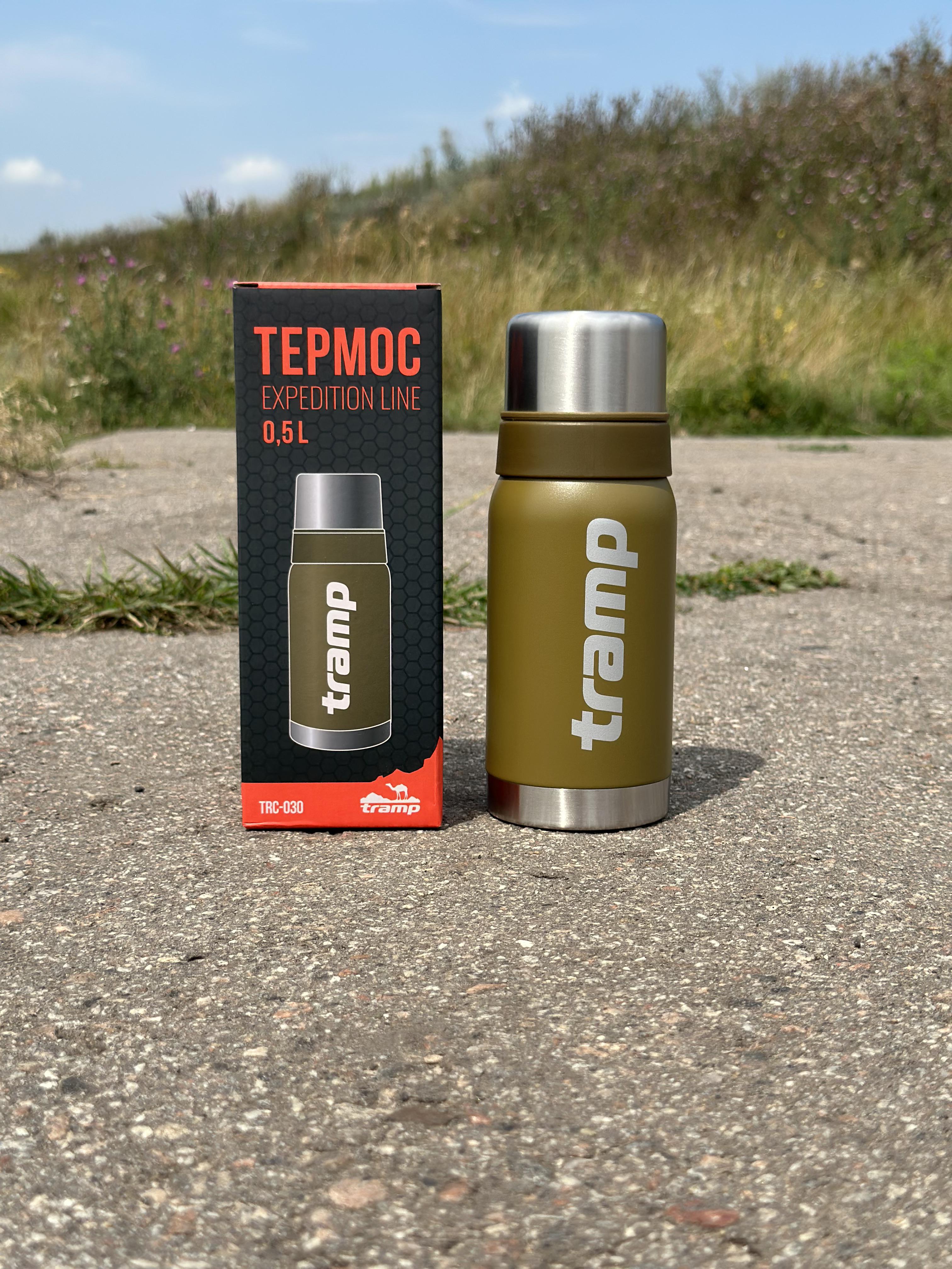 Термос для напитков Tramp expeditio с нержавейки держит 24 ч. 0,5 л (TRC-030-olive) - фото 9