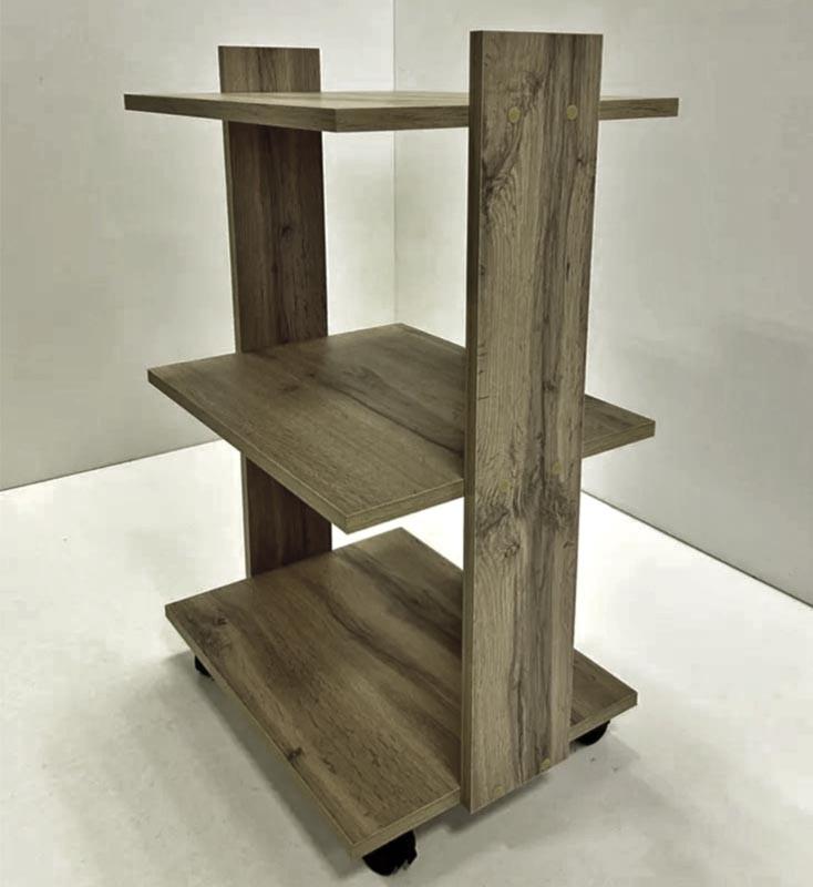 Этажерка для ванной из дерева на колесиках Астра Палисандр (АБТ-010702)