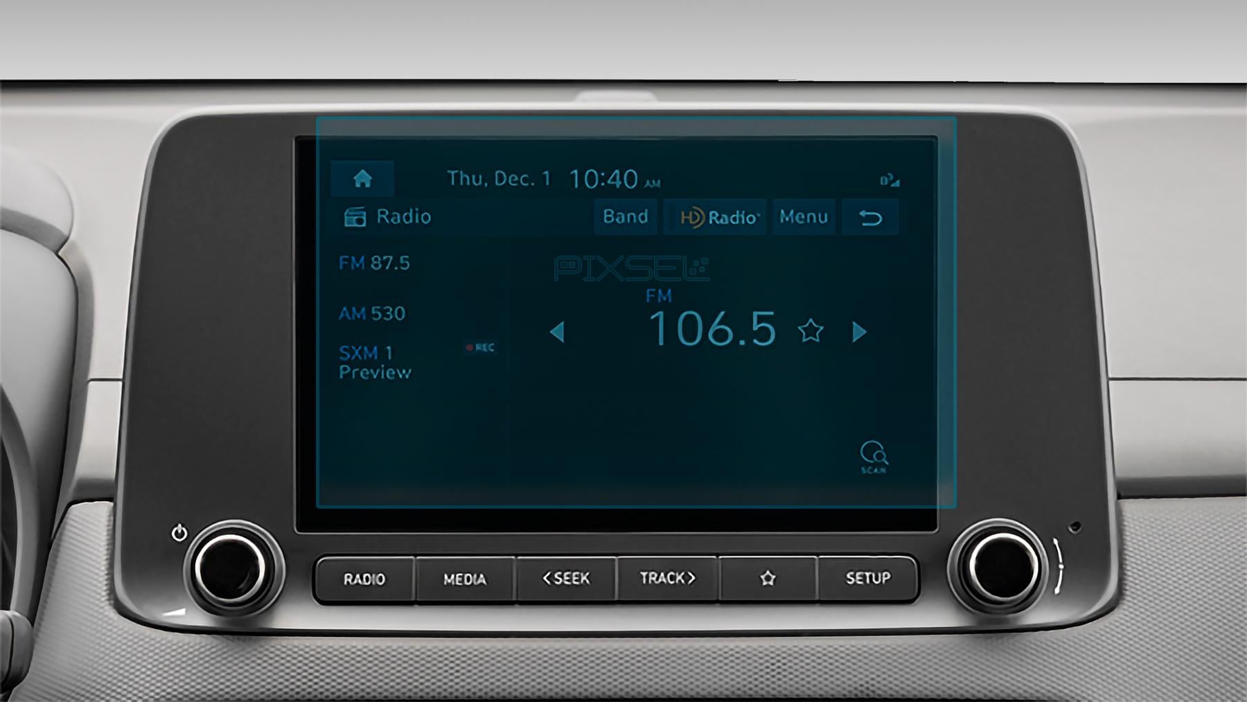 Скло захисне Pixsel гібридне глянець на монітор Hyundai KONA 8,9“ 2021