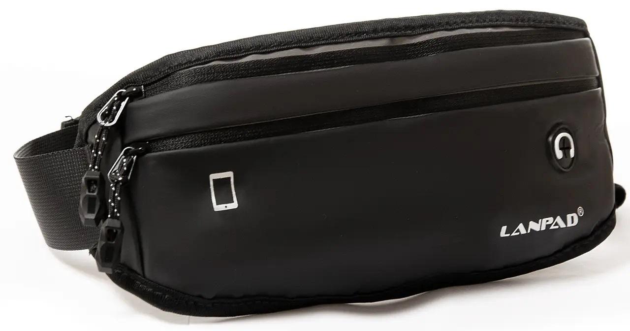 Сумка на пояс Lanpad чоловіча Чорний (LAN61041 black) Сумка на пояс Lanpad чоловіча Чорний (LAN61041 black)