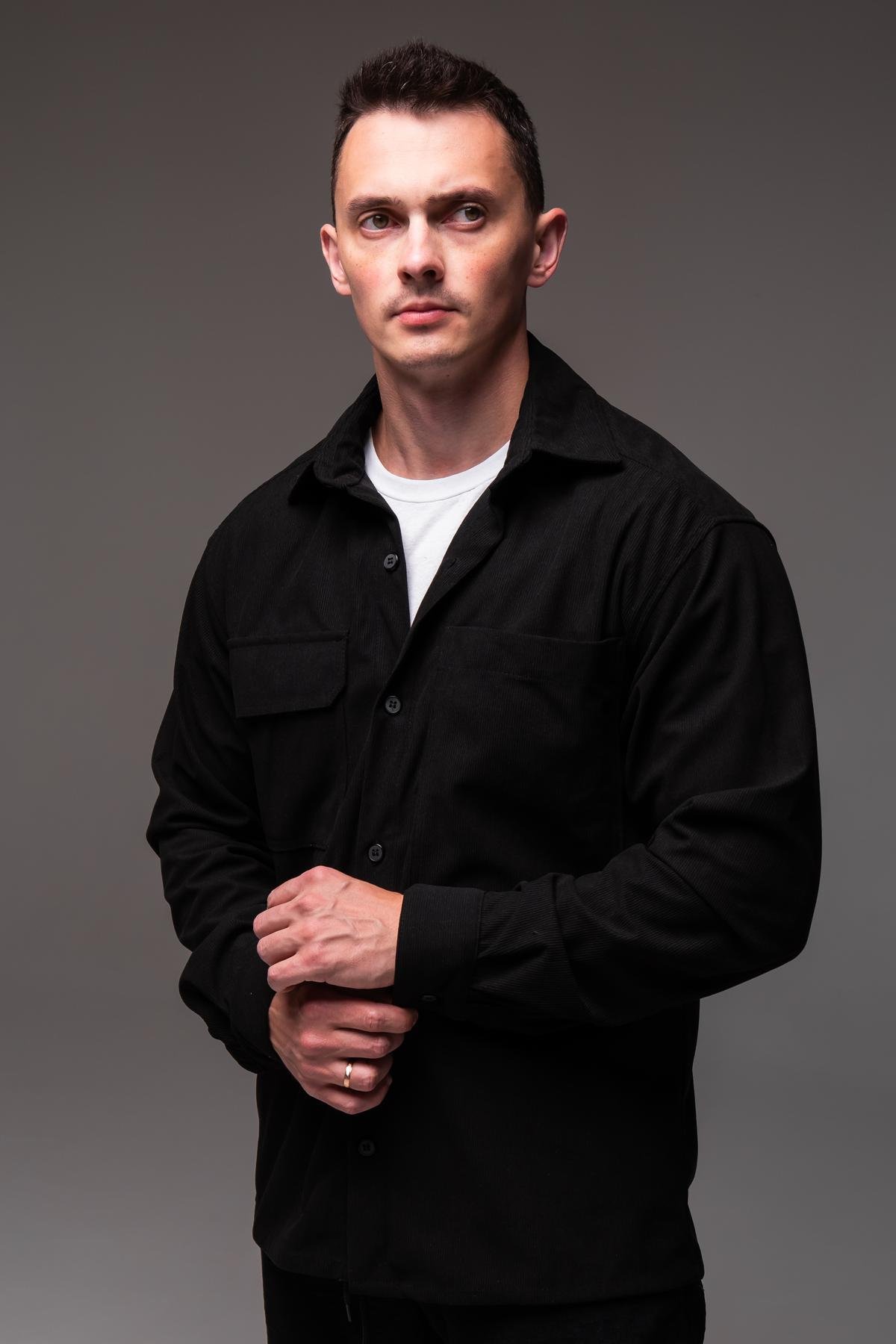 Костюм вельветовый мужской весенне-осенний хлопковый XL Черный (2422/3) - фото 6