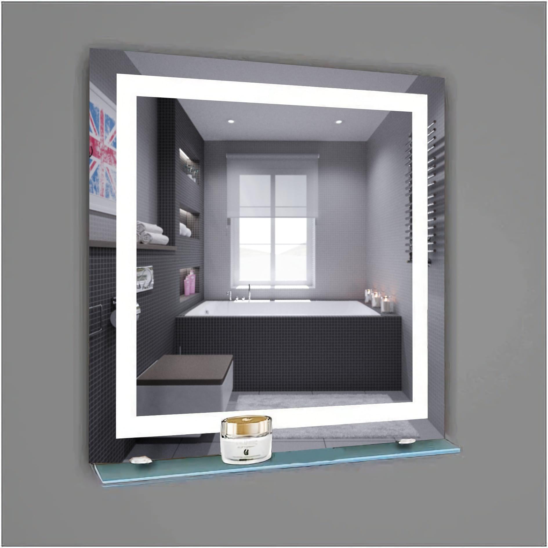 Зеркало с LED подсветкой и полкой 02 700х500 мм (10124679)