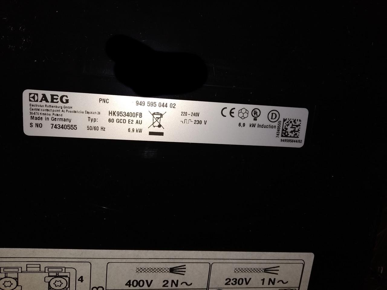 Варочная поверхность AEG Vitroceramic HK 953400 FB 6900 Вт 910 мм (2332339427) - фото 3