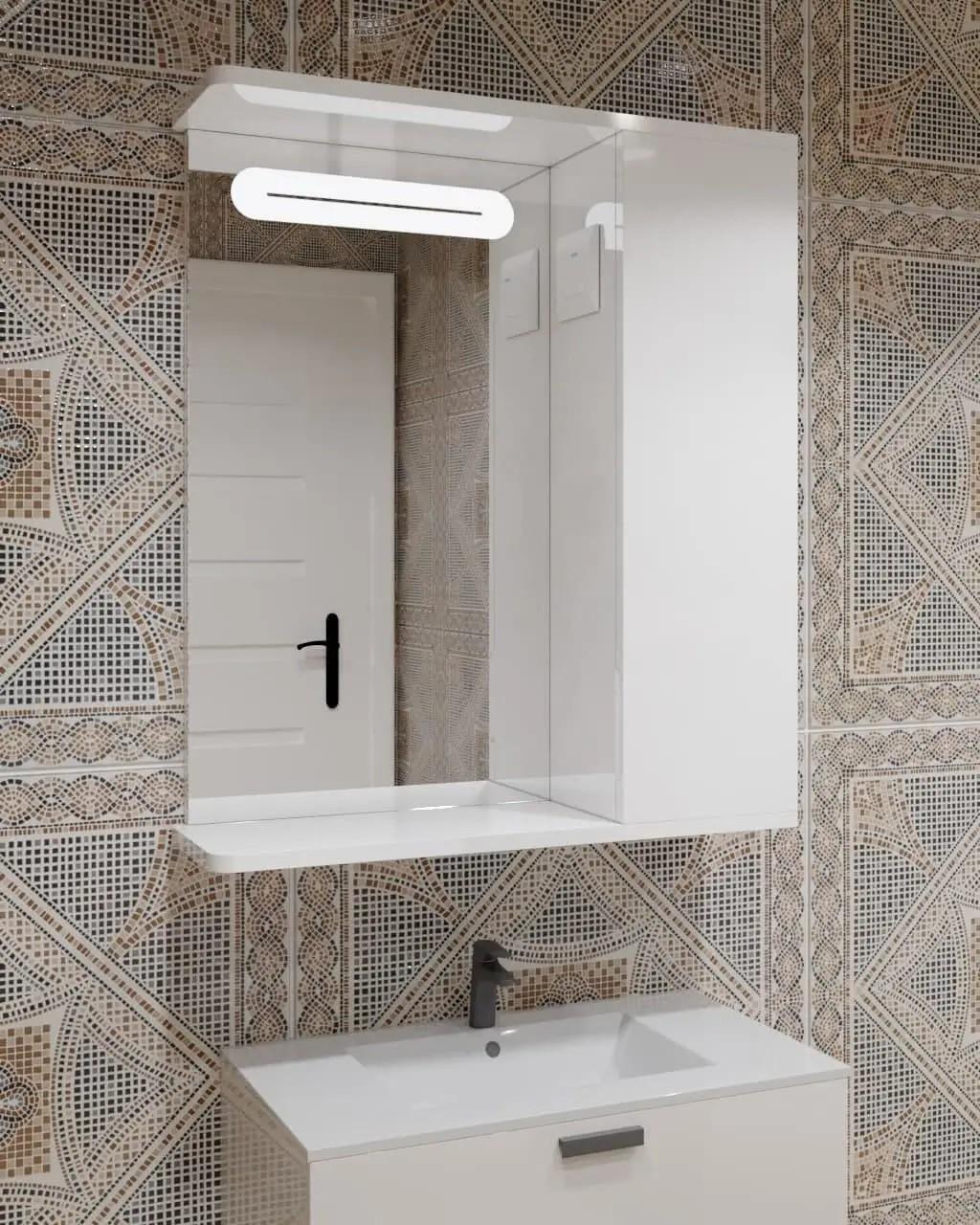 Зеркальный шкаф ШК6 с LED подсветкой выключателем и розеткой 600х700х160 мм - фото 2 Зеркальный шкаф ШК6 с LED подсветкой выключателем и розеткой 600х700х160 мм - фото 2