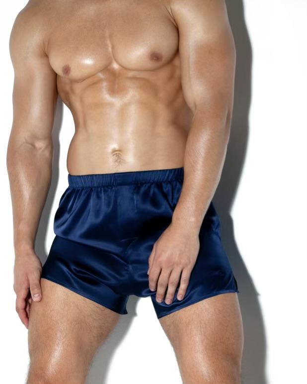 Трусы-боксеры шелковые сатиновые 4XL Синий (23161923)