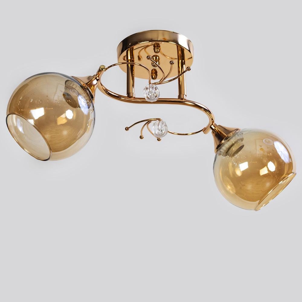 Люстра стельова Light House SC-20511/2 FG плафони бурштинові 510х220х235 мм Золотий