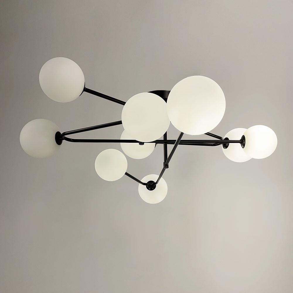 Люстра стельова з вигнутими ріжками на 9 ламп Чорний (YQ 317/9 BK+WT) - фото 3 Люстра стельова з вигнутими ріжками на 9 ламп Чорний (YQ 317/9 BK+WT) - фото 3