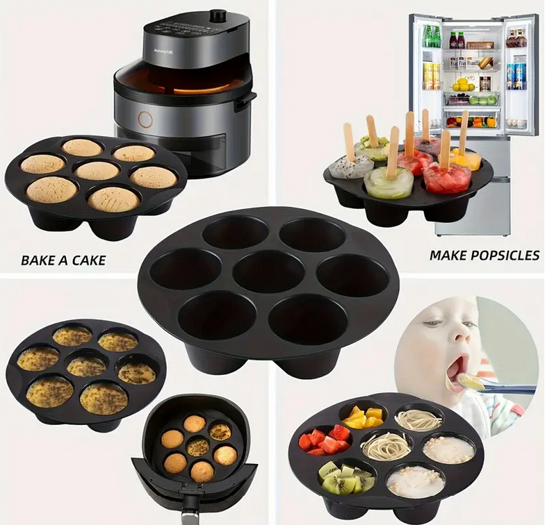 Форма силиконовая для выпечки и закусок в аэрогриле 17 см Серый (TYQ-7S) - фото 6 Форма силиконовая для выпечки и закусок в аэрогриле 17 см Серый (TYQ-7S) - фото 6