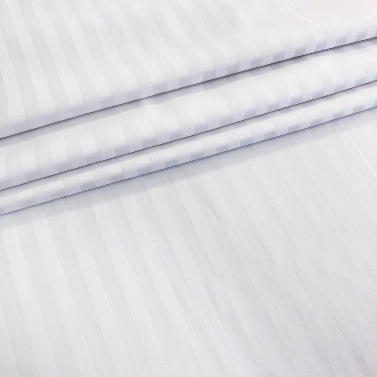 Ткань Lotus сатин страйп 1х1 см 240 100 м/пог Белый (19806)