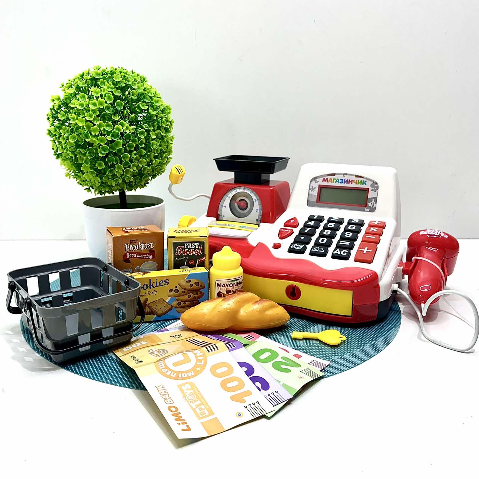 Детский игровой кассовый аппарат Limo Toy с продуктами весами деньгами Красный (7162-1 UA) - фото 2 Детский игровой кассовый аппарат Limo Toy с продуктами весами деньгами Красный (7162-1 UA) - фото 2