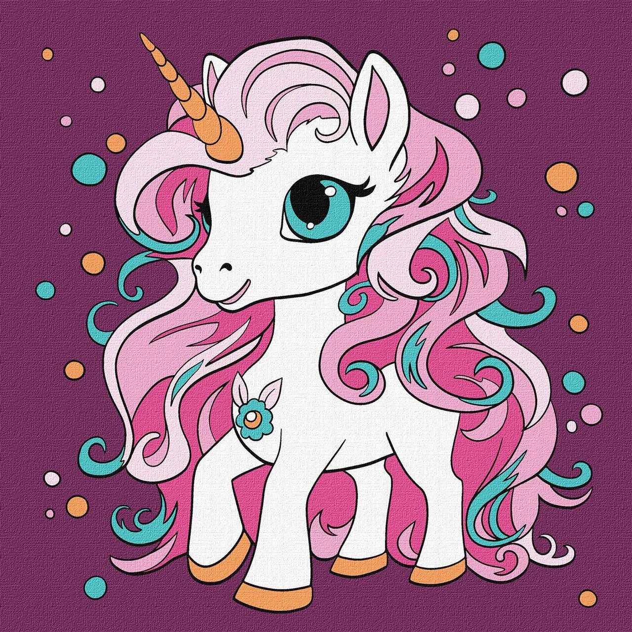 Картина по номерам Идейка Сказочная единорожка 25х25 см