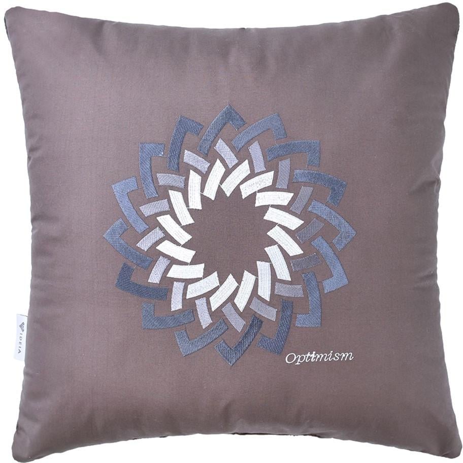 Подушка декоративная IDEIA Rain Optimism с вышивкой 50х50 см Шоколадный (23447)