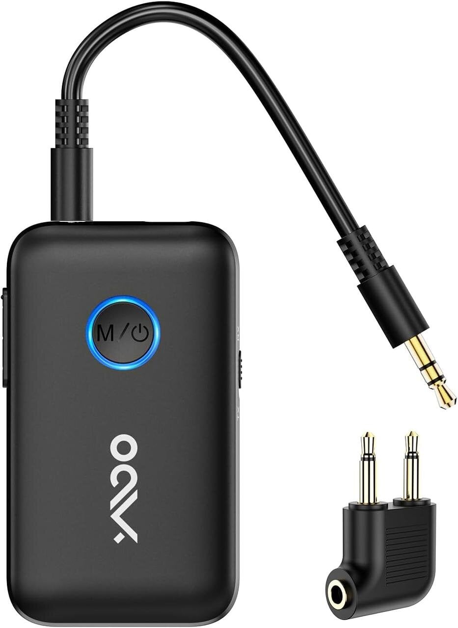 Адаптер Bluetooth YMOO B06T5 2в1 передатчик и приемник Bluetooth 5.3 aptX HD aptX Low Latency Черный