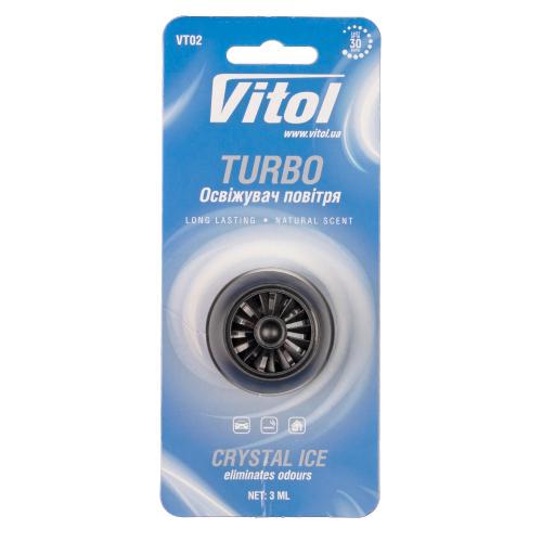 Ароматизатор для авто Vitol Turbo Crystal Ice на дефлектор (23194375)