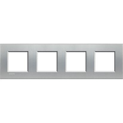 Рамка Legrand Bticino LivingLight на 4 поста Алюминий