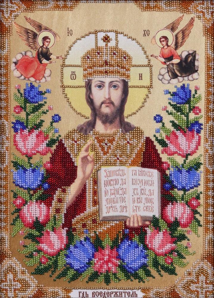Вышивка бисером Господь-Вседержитель частичная выкладка зашивка 21x30 см (29215301)