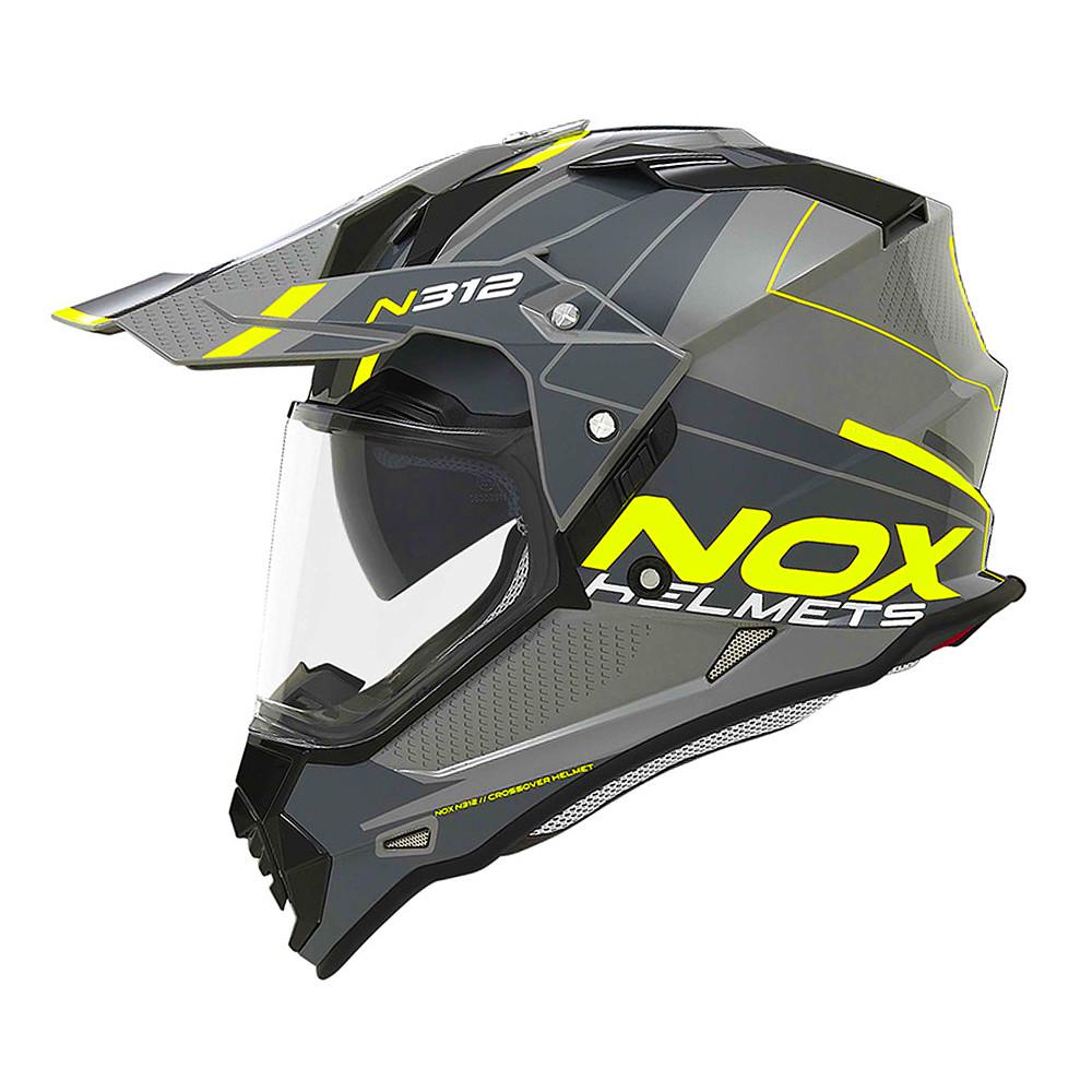 Мотошлем NOX N312 Drone XL Grey/Fluo Yellow (32361)