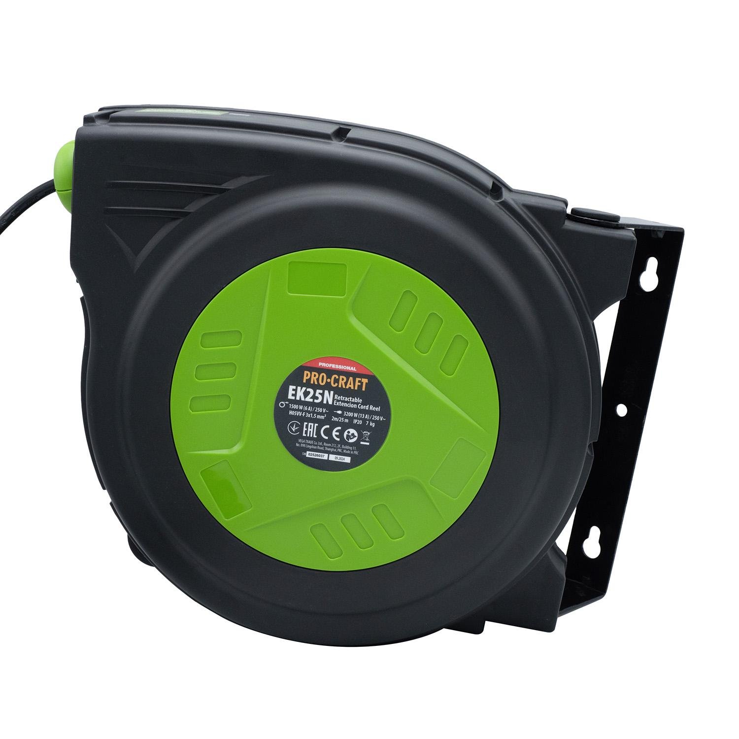 Подовжувач на котушці Procraft EK25N 3x1,5 мм 25 м (29013373) - фото 5 Подовжувач на котушці Procraft EK25N 3x1,5 мм 25 м (29013373) - фото 5