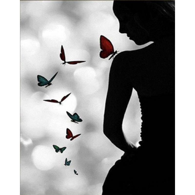 Алмазная мозаика на подрамнике Strateg Премиум Бабочки на теле 30x40 см (Str-HEG86025)