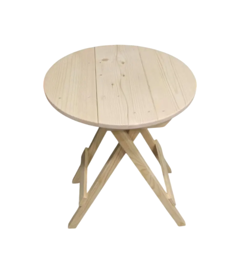 Столик деревянный круглый СОСНА без окрашивания 50 см (28429648)