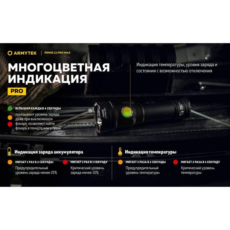 Ліхтар ручний Armytek Prime v4 C2 Pro MAX Warm 21700 Li-Ion - фото 11