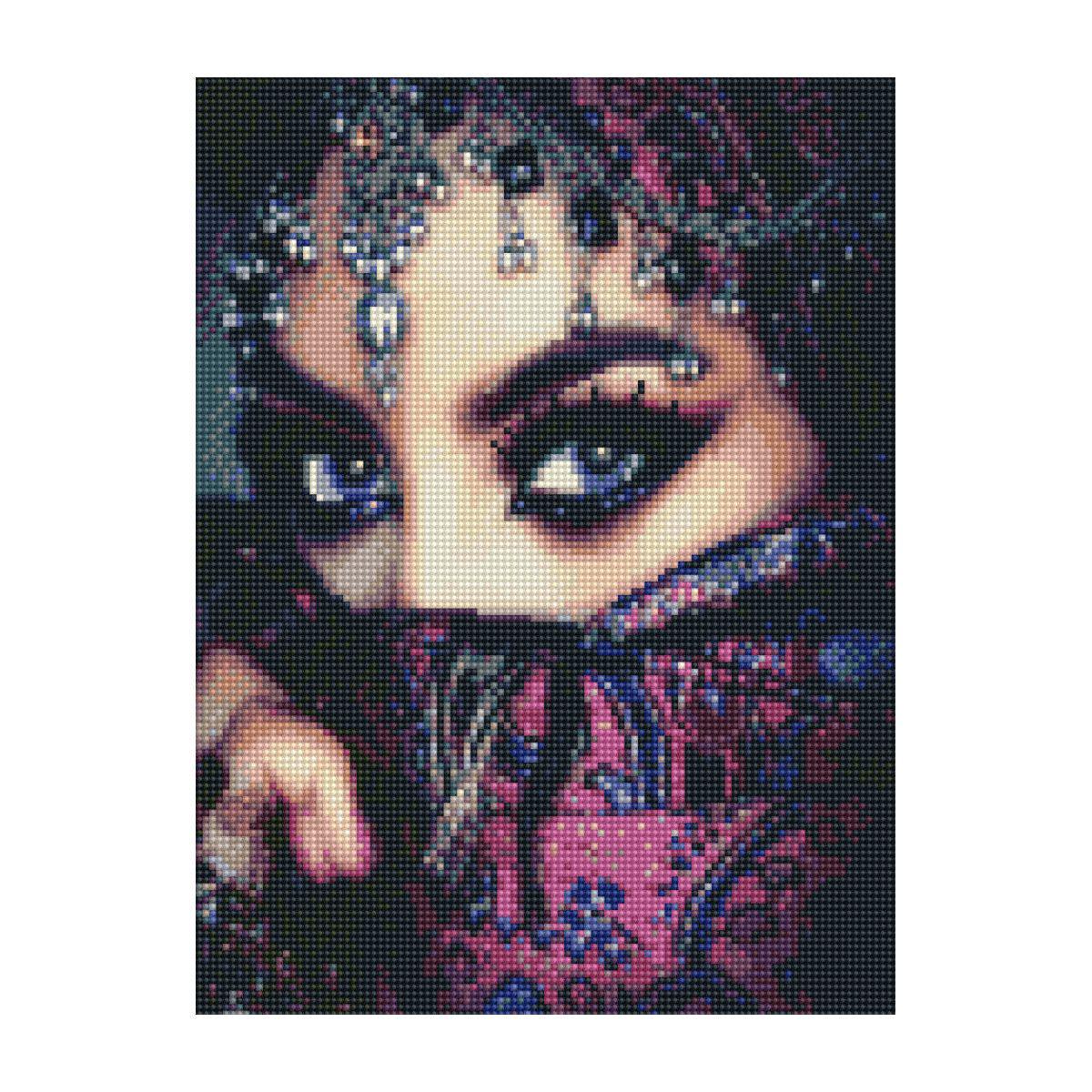 Алмазная мозаика Strateg Взгляд восточной красавицы 30х40 см (Str-HX031)