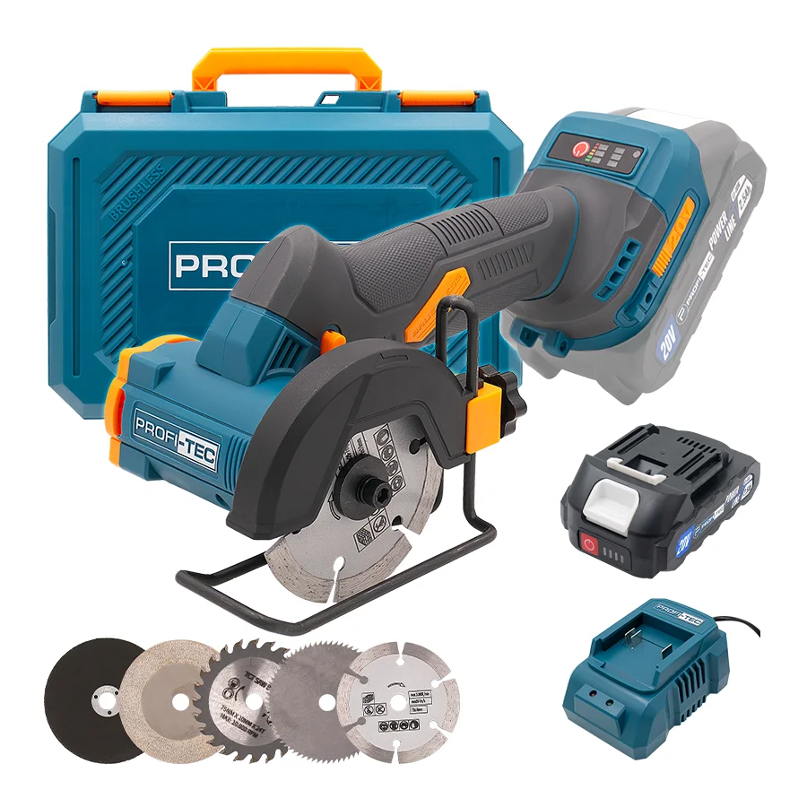 Пила аккумуляторная универсальная дисковая PROFI-TEC PWS390 UltraCore 1xPT2520MP 2,5 Ач зарядное устройство (007952)