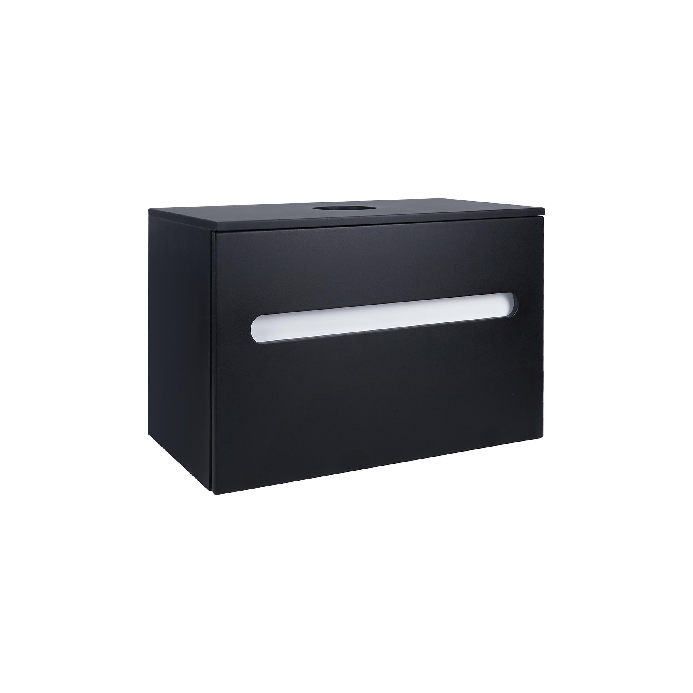 Тумба под умывальник подвесная Q-tap Virgo QT1879TPА702BW 70x48x47 см Черный (112313)