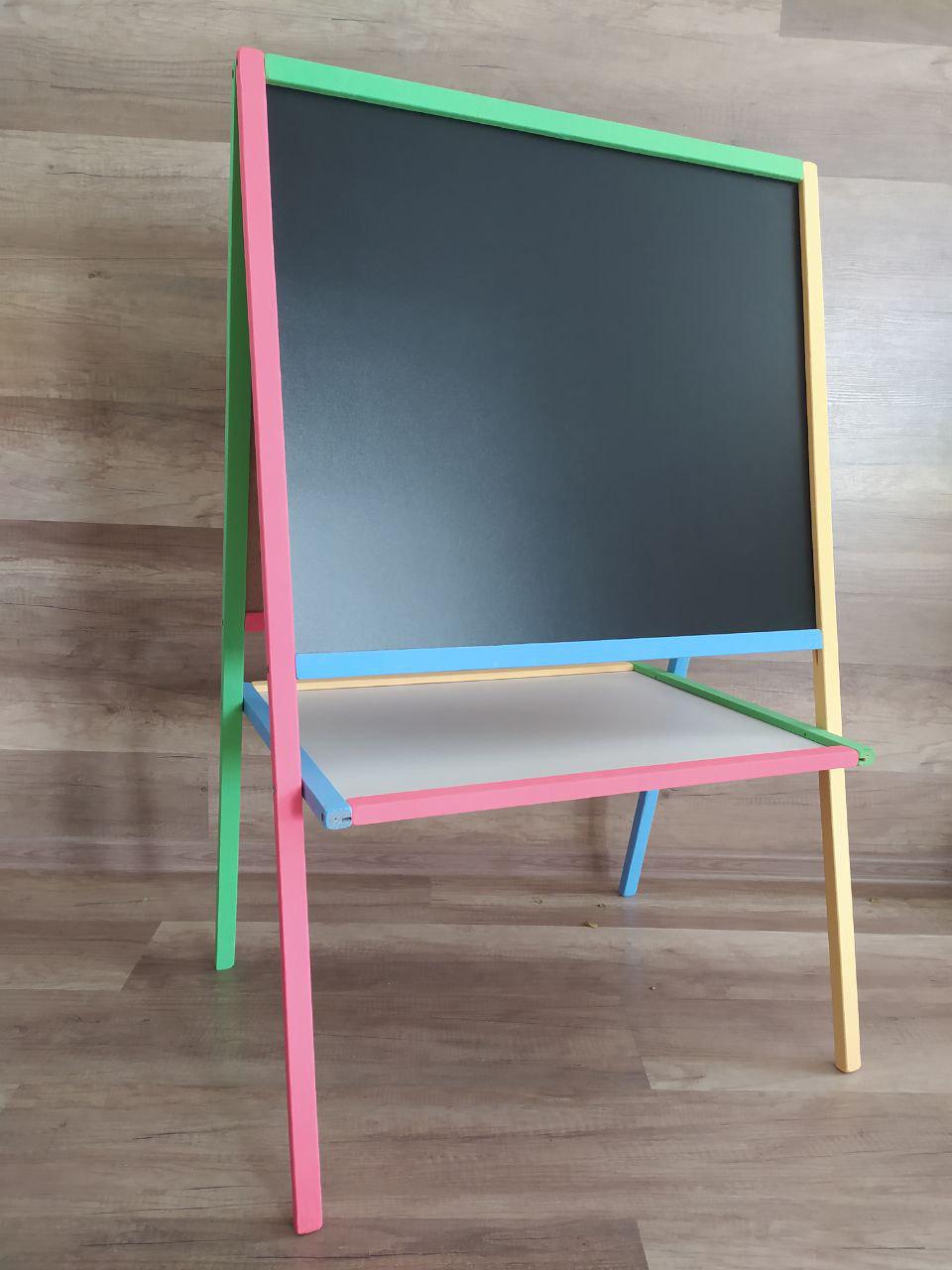 Двухсторонний мольберт детский магнитный 3в1 Разноцветный (ВК 12)