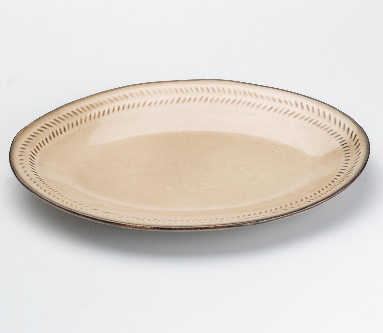 Тарілка сервірувальна кругла керамічна 27,5 см Бежевий (4501) - фото 10