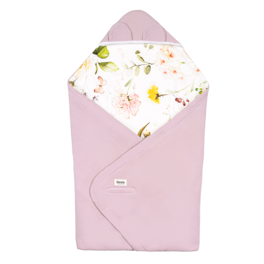 Покрывало Lionelo TRAVEL SWADDLE BLANKET FLOWER Pink