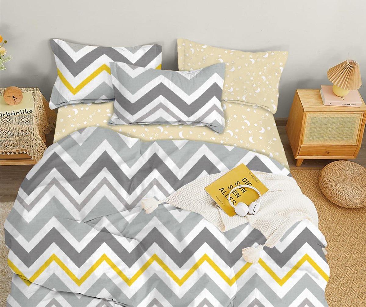 Комплект постельного белья Zastelli Зигзаг двуспальное 175х210 Серый