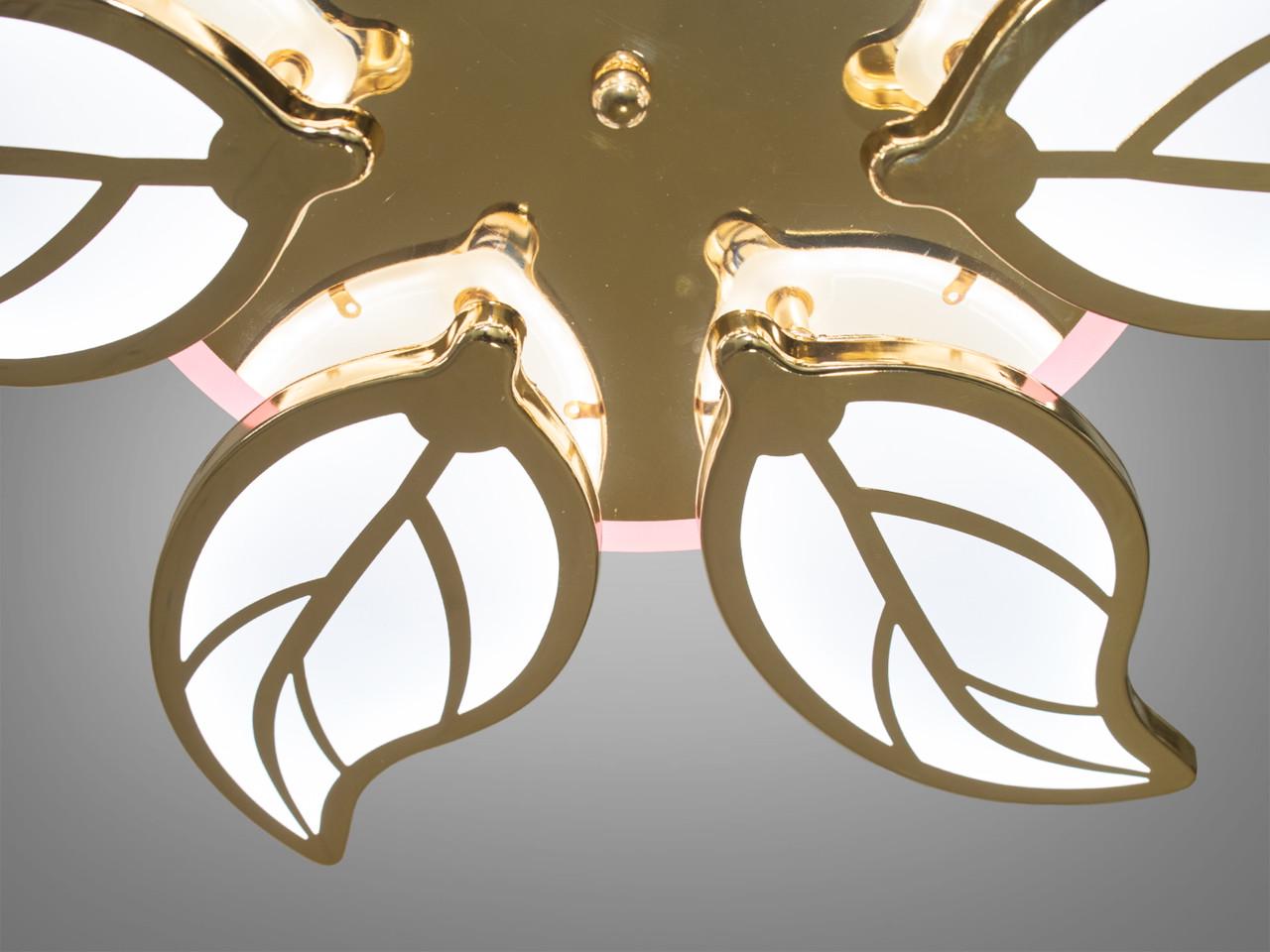 Люстра LED в спальню с пультом 8028-6G-LS 105W на 15 м2 Золотой (1866761054) - фото 5