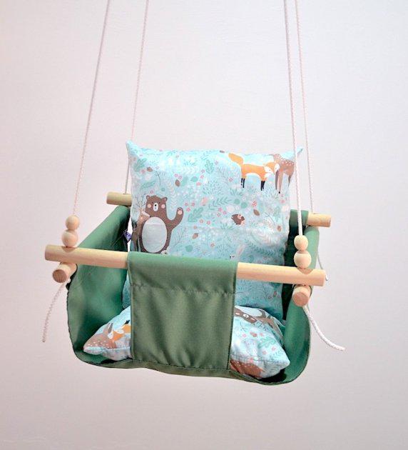 Дитяча гойдалка Infancy Звірята в лісі Оливковий (10059203) - фото 5 Дитяча гойдалка Infancy Звірята в лісі Оливковий (10059203) - фото 5