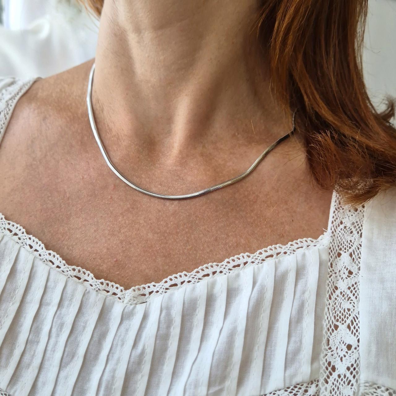 Ланцюжок плоский снейк срібло 925 проби родоване 3,90 г 40 см (222р1/40) - фото 8 Ланцюжок плоский снейк срібло 925 проби родоване 3,90 г 40 см (222р1/40) - фото 8