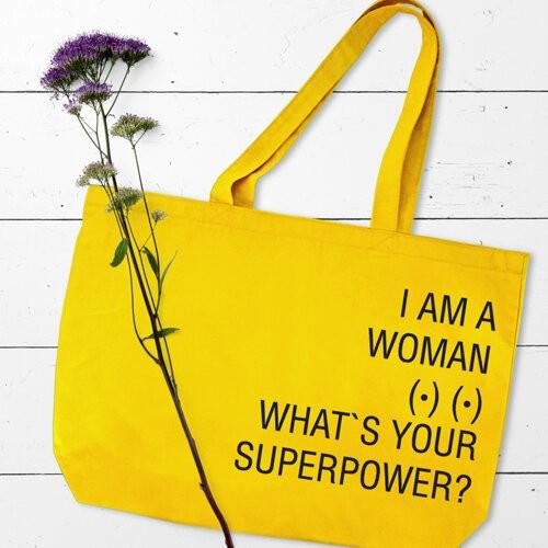 Еко-сумка Presentville Market MAXI "I am a woman What's your superpower?" 47х36 см (KOTX_20A008)