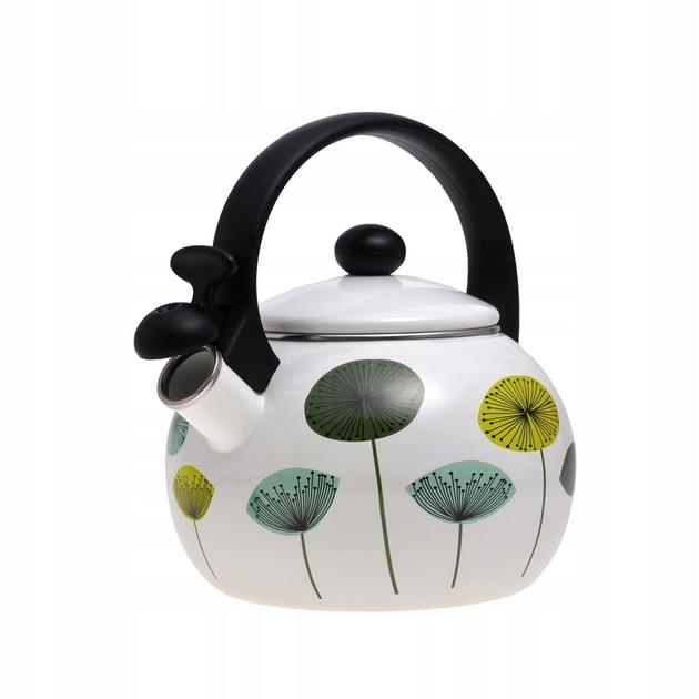 Чайник со свистком Kamille KM-1031 с рисунком из эмалированной стали 2,2 л Белый (150-84-1031) - фото 6