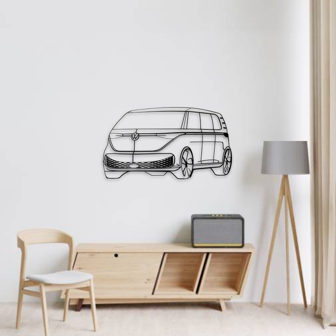 Декор на стену авто Volkswagen Buzz из металла 100 см (auto385)