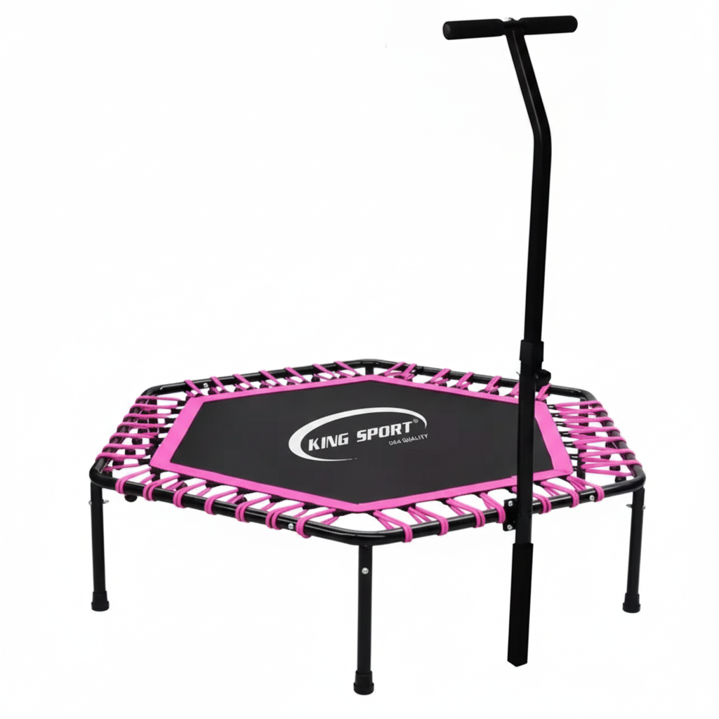 Фітнес-батут з ручкою King Sport 130 см Pink (KS0772)