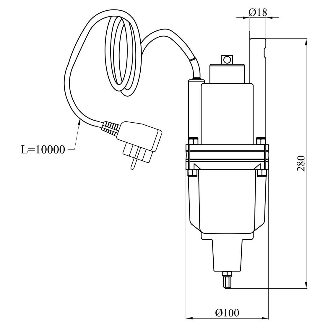Вибрационный насос Agua XVM60-3 нижний забор воды (CV035066) - фото 2 Вибрационный насос Agua XVM60-3 нижний забор воды (CV035066) - фото 2