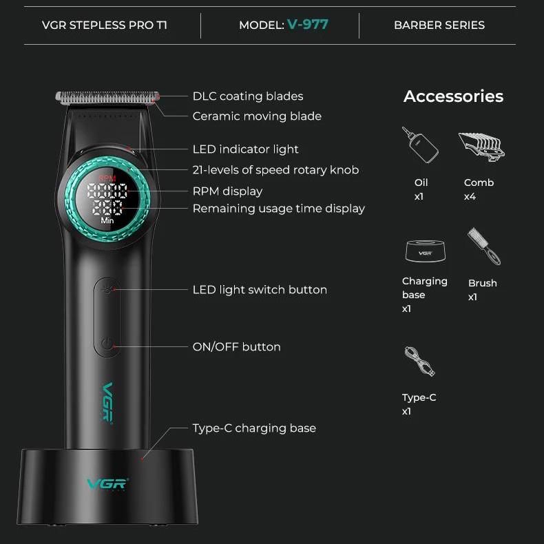 Набор для стрижки и бритья VGR V-977 V-377 Black (30659161) - фото 6 Набор для стрижки и бритья VGR V-977 V-377 Black (30659161) - фото 6